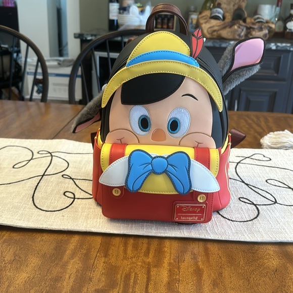 LOUNGEFLY  Disney Parks Mini Backpack Disney 100 YRS Celebration Pinocchio 1940 - Picture 2 of 16